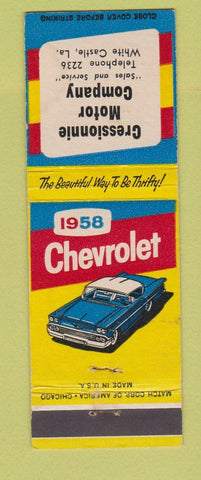 Matchbook Cover - 1958 Chevrolet Bressionnie White Castle LA