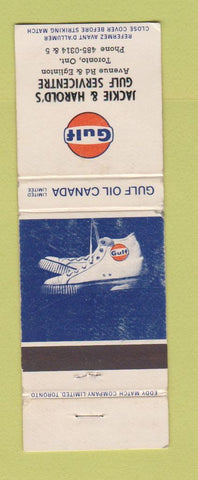 Matchbook Cover - Gulf oil gas Jackie & Harold's Toronto ON WEAR