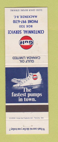 Matchbook Cover - Gulf oil gas Centennial Mackenzie BC