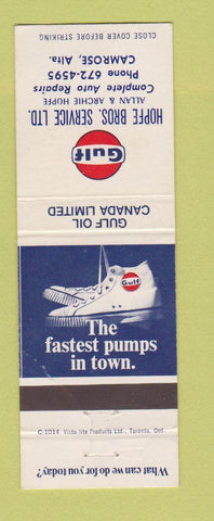 Matchbook Cover - Gulf oil gas Hopfe Bros Camrose AB WEAR