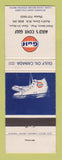 Matchbook Cover - Gulf oil gas Auld's Cove NS