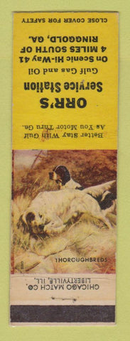 Matchbook Cover - Gulf oil gas Orr's Ringgold GA LAMINATED