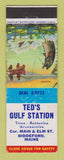 Matchbook Cover - Gulf oil gas Ted's Biddeford ME
