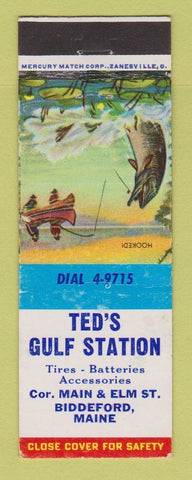 Matchbook Cover - Gulf oil gas Ted's Biddeford ME