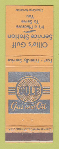 Matchbook Cover - Gulf oil gas Ollie's