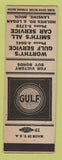 Matchbook Cover - Gulf oil gas Worthy's Lansing MI LAMINATED