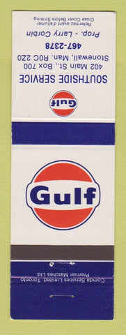 Matchbook Cover - Gulf oil gas Southside Stonewall MB