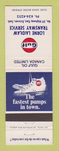 Matchbook Cover - Gulf oil gas Lorne Laidlaw Estevan SK