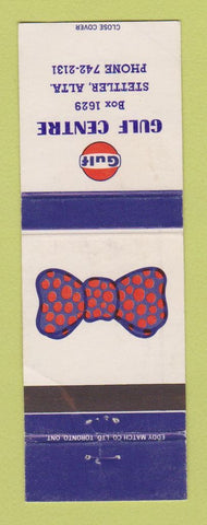 Matchbook Cover - Gulf oil gas Stettler AB bow tie WEAR