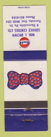 Matchbook Cover - Gulf oil gas Wm Brown Toronto ON bow tie WEAR