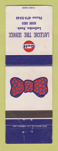 Matchbook Cover - Gulf oil gas Lafleche SK bow tie WEAR