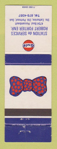 Matchbook Cover - Gulf oil gas Robert Fortier Portneuf QC bow tie