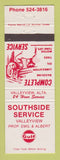 Matchbook Cover - Gulf oil gas Southside Valleyview AB