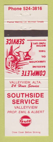 Matchbook Cover - Gulf oil gas Southside Valleyview AB