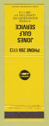 Matchbook Cover - Gulf oil gas Jones Lexington KY WEAR