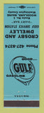 Matchbook Cover - Gulf oil gas Crosby & Dwelley Woodland ME