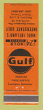 Matchbook Cover - Gulf oil gas Noel Ireland's Lexington KY ORANGE