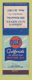 Matchbook Cover - Gulf oil gas Johnny's Alexandria VA STAINED