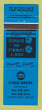Matchbook Cover - Gulf oil gas Chas Nagel Leader SK POOR BACK