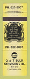 Matchbook Cover - Gulf oil gas G&T Fox Creek AB