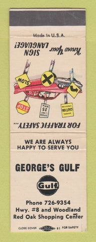 Matchbook Cover - Gulf oil gas George's Milwaukee WI