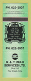 Matchbook Cover - Gulf oil gas G&T Fox Creek AB