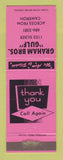 Matchbook Cover - Gulf oil gas Graham Bros WEAR