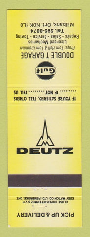 Matchbook Cover - Gulf oil gas Double T Garage Millbank ON YELLOW