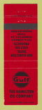Matchbook Cover - Gulf oil gas Hamilton Forrest City AR