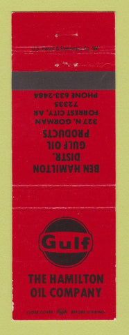 Matchbook Cover - Gulf oil gas Hamilton Forrest City AR