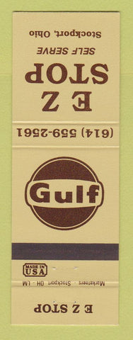 Matchbook Cover - Gulf oil gas EZ Stop Stockport OH