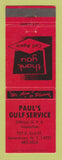 Matchbook Cover - Gulf oil gas Paul's Jamestown NY RED