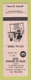 Matchbook Cover - Gulf oil gas Hotel Domaine Du Relais Bagot QC