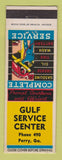 Matchbook Cover - Gulf oil gas Perry GA LAMINATED