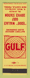 Matchbook Cover - Gulf oil gas Eddie Wallace New Castle PA
