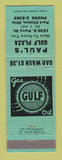 Matchbook Cover - Gulf oil gas Paul's Port Clinton OH