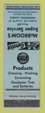 Matchbook Cover - Gulf oil gas McBroom's Woodstock IL LAMINATED
