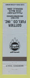 Matchbook Cover - Gulf oil gas Gottier Fuel Rockville CT WEAR