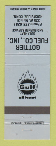 Matchbook Cover - Gulf oil gas Gottier Fuel Rockville CT WEAR