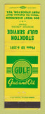 Matchbook Cover - Gulf oil gas Fort Stockton TX