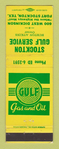 Matchbook Cover - Gulf oil gas Fort Stockton TX