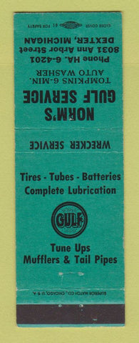 Matchbook Cover - Gulf oil gas Norm's Dexter MI