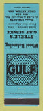 Matchbook Cover - Gulf oil gas Steele's Chesterton IN