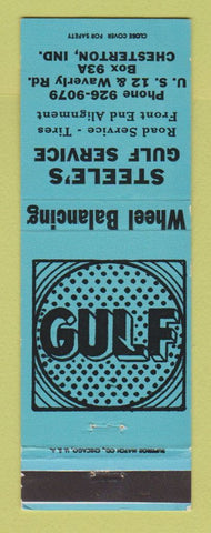 Matchbook Cover - Gulf oil gas Steele's Chesterton IN