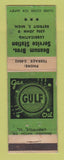 Matchbook Cover - Gulf oil gas Beanum Bros Detroit MI LAMINATED