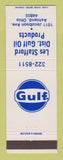 Matchbook Cover - Gulf oil gas Les Stafford Ashland OH