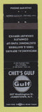 Matchbook Cover - Gulf oil gas Chet's Jamestown NY