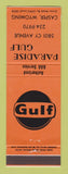 Matchbook Cover - Gulf oil gas Paradise Casper WY ORANGE