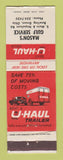 Matchbook Cover - Gulf oil gas Mason's Bowling Green OH U-Haul Trailers WEAR