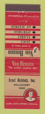 Matchbook Cover - Van Heusen Men's Clothes Ernst Birkholz Willoughby OH